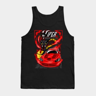 DODGE VIPER SRT 10-RED WITH SNAKE BACKGROUND Tank Top